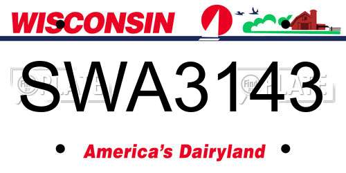 SWA3143 Wisconsin License Plate