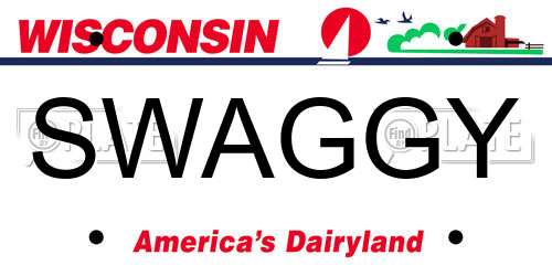 SWAGGY Wisconsin License Plate