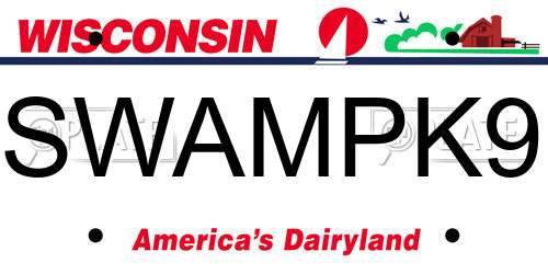 SWAMPK9 Wisconsin License Plate