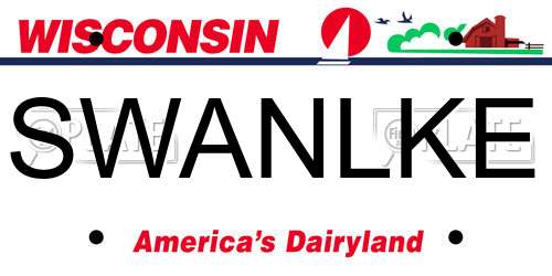 SWANLKE Wisconsin License Plate