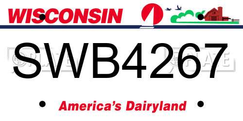 SWB4267 Wisconsin License Plate