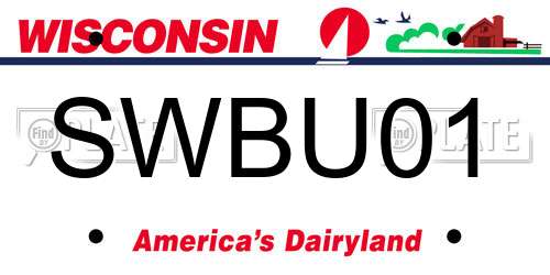SWBU01 Wisconsin License Plate