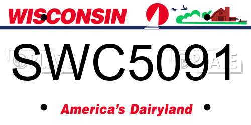 SWC5091 Wisconsin License Plate