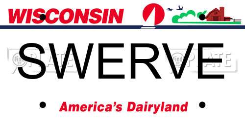SWERVE Wisconsin License Plate