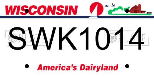 SWK1014 Wisconsin License Plate