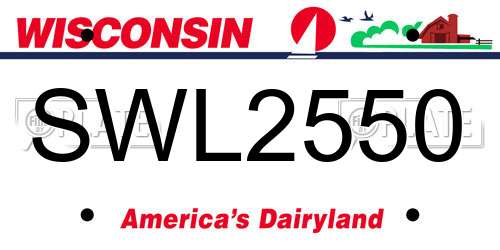 SWL2550 Wisconsin License Plate