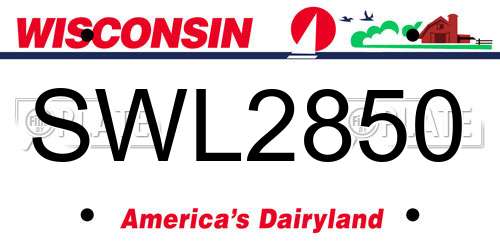 SWL2850 Wisconsin License Plate