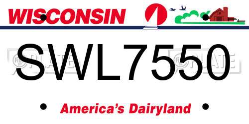 SWL7550 Wisconsin License Plate