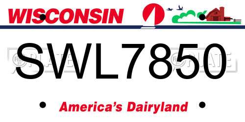 SWL7850 Wisconsin License Plate