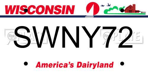 SWNY72 Wisconsin License Plate
