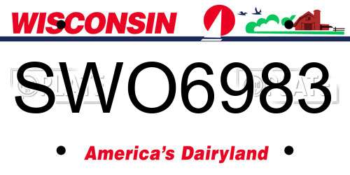 SWO6983 Wisconsin License Plate