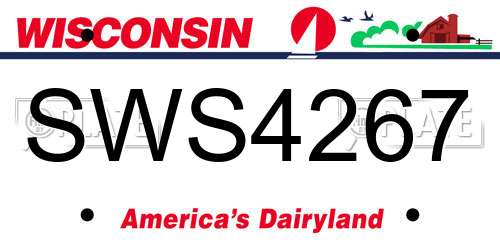 SWS4267 Wisconsin License Plate