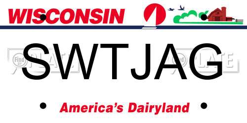 SWTJAG Wisconsin License Plate