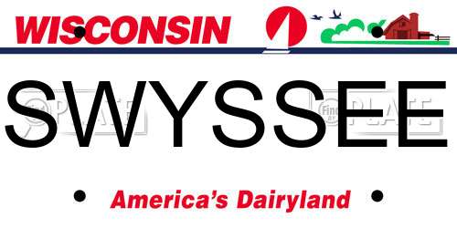 SWYSSEE Wisconsin License Plate