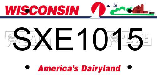 SXE1015 Wisconsin License Plate