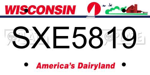 SXE5819 Wisconsin License Plate