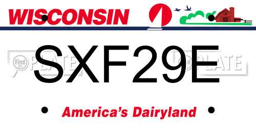 SXF29E Wisconsin License Plate