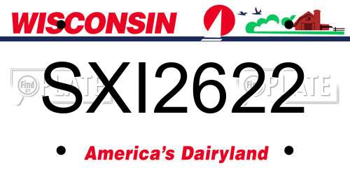 SXI2622 Wisconsin License Plate
