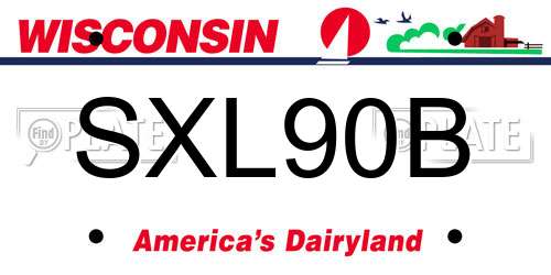 SXL90B Wisconsin License Plate