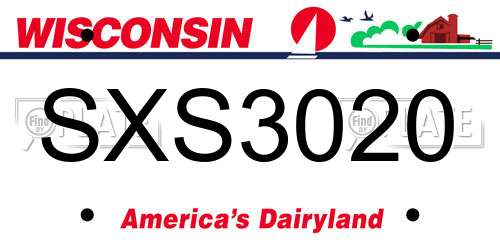 SXS3020 Wisconsin License Plate