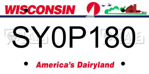 SY0P180 Wisconsin License Plate