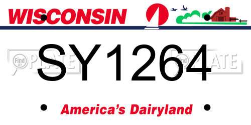 SY1264 Wisconsin License Plate