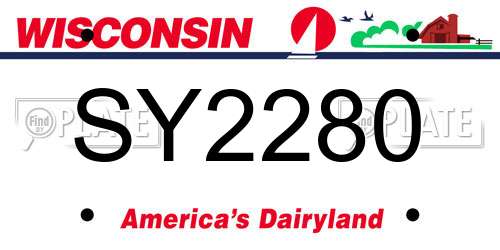 SY2280 Wisconsin License Plate
