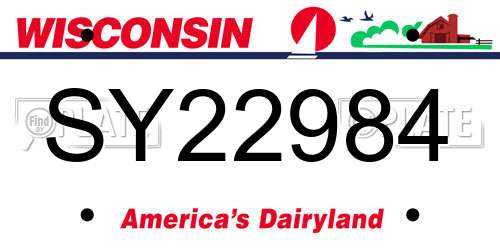 SY22984 Wisconsin License Plate