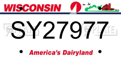 SY27977 Wisconsin License Plate
