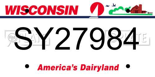 SY27984 Wisconsin License Plate