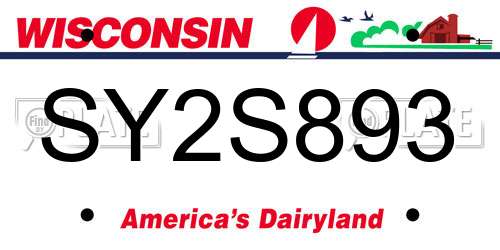 SY2S893 Wisconsin License Plate