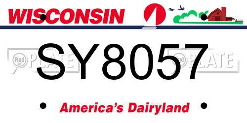 SY8057 Wisconsin License Plate