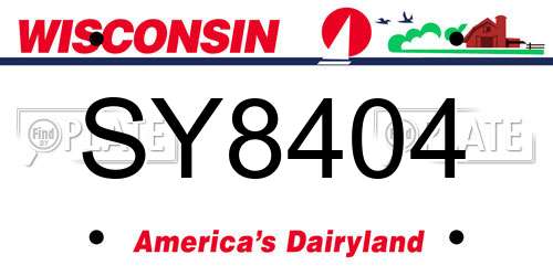 SY8404 Wisconsin License Plate
