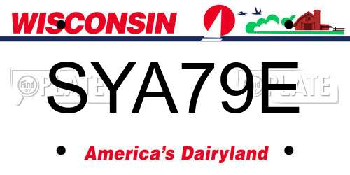 SYA79E Wisconsin License Plate