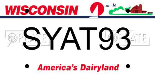 SYAT93 Wisconsin License Plate