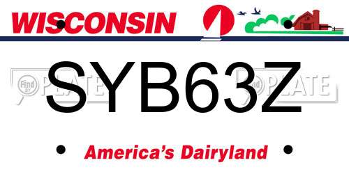 SYB63Z Wisconsin License Plate