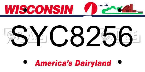 SYC8256 Wisconsin License Plate