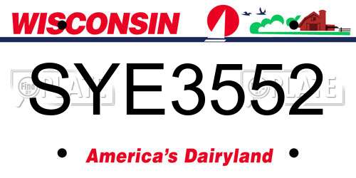 SYE3552 Wisconsin License Plate