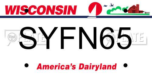 SYFN65 Wisconsin License Plate