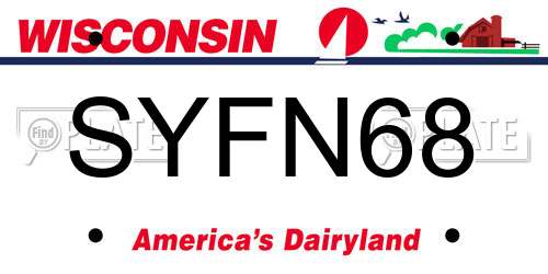 SYFN68 Wisconsin License Plate