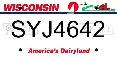SYJ4642 Wisconsin License Plate