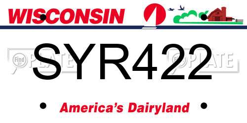 SYR422 Wisconsin License Plate