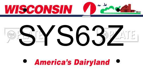 SYS63Z Wisconsin License Plate