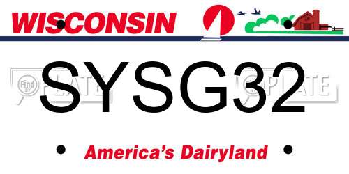 SYSG32 Wisconsin License Plate