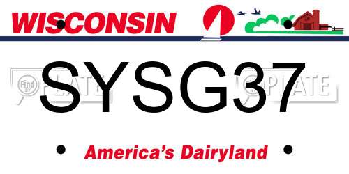 SYSG37 Wisconsin License Plate