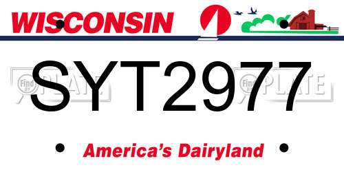 SYT2977 Wisconsin License Plate