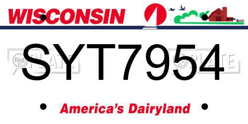 SYT7954 Wisconsin License Plate