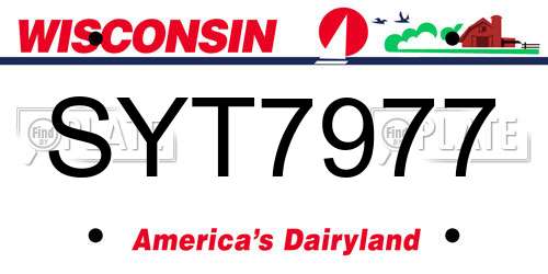 SYT7977 Wisconsin License Plate