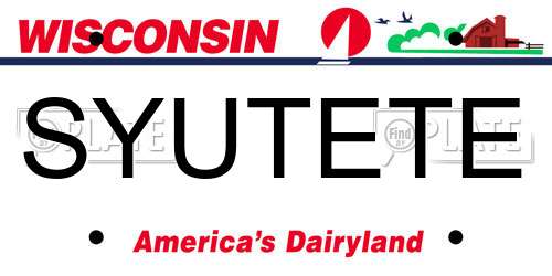 SYUTETE Wisconsin License Plate