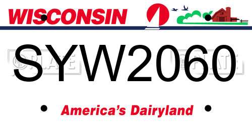 SYW2060 Wisconsin License Plate
